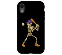 Halloween Baseball Skeleton Teens Spooky Baseball Player Carcasa para iPhone XR