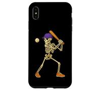 Halloween Baseball Skeleton Teens Spooky Baseball Player Carcasa para iPhone XS MAX