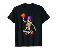 Halloween Basketball Skeleton Teens Spooky Basketball Player Camiseta