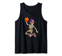 Halloween Basketball Skeleton Teens Spooky Basketball Player Camiseta sin Mangas