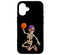 Halloween Basketball Skeleton Teens Spooky Basketball Player Carcasa para iPhone 16