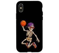 Halloween Basketball Skeleton Teens Spooky Basketball Player Carcasa para iPhone X/XS