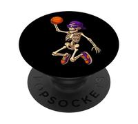Halloween Basketball Skeleton Teens Spooky Basketball Player PopSockets PopGrip Adhesivo