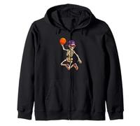 Halloween Basketball Skeleton Teens Spooky Basketball Player Sudadera con Capucha