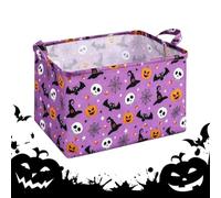 Halloween Baskets for Adults - Cute Foldable Spooky Storage Laundry Bin | Large Capacity Bat & Ghost Halloween Storage Basket With Handles, Foldable Laundry Bin & Snack Holder For Bedroom