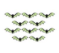 Halloween Bat Decoration, Fluorescent Wall Bats, 10 Piece Vintage Set, Glow in the Dark Design, Spooky Wall Accent for Classroom, Haunted House, Front Door, Home, Porch, Bedroom, 5.91x2.48x0.2 inches
