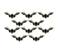 Halloween Bat Decoration, Fluorescent Wall Bats, 10 Piece Vintage Set, Glow in the Dark Design, Spooky Wall Accent for Classroom, Haunted House, Front Door, Home, Porch, Bedroom, 5.91x2.48x0.2 inches