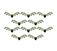 Halloween Bat Decoration, Fluorescent Wall Bats, 10 Piece Vintage Set, Glow in the Dark Design, Spooky Wall Accent for Classroom, Haunted House, Front Door, Home, Porch, Bedroom, 5.91x2.48x0.2 inches
