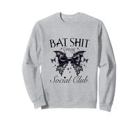 Halloween Bat Mierda Loco Club Social Divertido Gótico Mamá Vida Sudadera