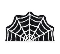 Halloween Bath Mat - Spider Web Bathroom Rug, Super Absorbent Black Floor Carpet, Long Lasting Decorative Horror Style | Front Door Tub Shower Entrance Safety Soft Home Parrty Seasonal Decoration