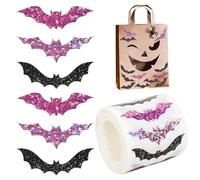 Halloween Bats Stickers, Kids Party Decals, 1.97x1.97in Envelope Sealing Labels, Fun Themed Graphics, Easy Peel Design for Youth, Teens, Girls, Boys, Family, Friends, Holiday