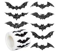 Halloween Bats Stickers Roll, Spooky Envelope Sealing Decals, Fun Halloween Themed Party, Easy Peel Adhesive Labels for Kids, Teens, Girls, Boys, Youth, Friends, Family, Crafts, Trick or Treat Use