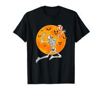 Halloween Beach Volleyball Skeleton Spooky Moon Volleyball Camiseta