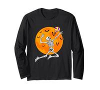 Halloween Beach Volleyball Skeleton Spooky Moon Volleyball Manga Larga