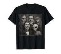 Halloween Bigfoot Alien Drácula Frankenstein Lobo Hombre Selfie Camiseta