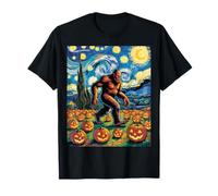 Halloween Bigfoot Pumpkin Patch Starry Sky Men Women Style Camiseta