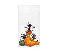 Halloween Black Bat Cats Toallas de Mano Funny Cute Decor Cocina Plato Toalla Toalla de baño 30 x 15 Pulgadas para Beach Guest Hotel SPA Gym Sport Yoga Home