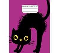 Halloween Black Cat Lovers Composition Notebook - College Ruled, 7-1/2 × 9-3/4", 60 Pages Lined + 10 Graph Paper, Matte Cover: Black & Purple ... Kids, Students, Adults and October Creativity