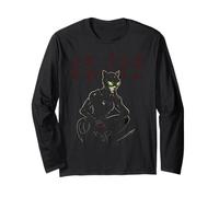 Halloween Black Cat Ops On The Prowl - Gato Negro para Mujer Manga Larga