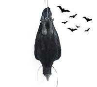 Halloween Black Crows - Halloween False Crow Decorations | Deko de | Figura para cebo con cuervo fantasmal | Estatuas de exterior para porche de patio enmascarado de casa en casa
