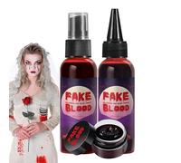 Halloween Blood | Maquillaje portátil de sangre de Halloween de 160 ml | Maquillaje de sangre de zombi, efecto especial, pintura de sangre lavable para ropa, novia zombi, vampiro