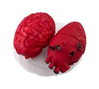 Halloween Blood Props-Bloody Bloody Brain & Heart on Plates-Creepy Body Parte Decoración para Fiestas de Terror-Simulación-Herz-Serza como un Apoyo inquietante para Halloween y Spukhaus