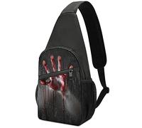 Halloween Bloody Hand Scene Sling Bag Crossbody Hombro Viaje Pecho Mochila Senderismo Mochila para Deportes Compras Trabajo
