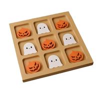 Halloween Board Game, Toddler Wood XO Chess, Funny Thinking Stimulating Chess for Kids and Adults, Perfect for Car, Airplane, Beach, Date, School, Travel, Night Home Dinner, 20x20cm