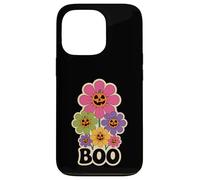 Halloween Boho Flower Boo Smiling Pumpkins Theme Carcasa para iPhone 13 Pro