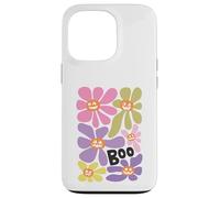 Halloween Boho Flower Boo Smiling Pumpkins Theme Carcasa para iPhone 13 Pro