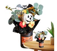 Halloween Bouquet, Artificial Pumpkin Floral Centerpiece, Eucalyptus Leaf Table Arrangement, Decorative Fall Harvest Display, Indoor Party Ornament, Ideal for Mantel Living Room Atmosphere Styling