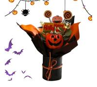 Halloween Bouquet, Pumpkin Bunch Arrangement, 5.91x2.36in Artificial Fall Flower Mix, Faux Plant Decor, Seasonal Festive Display for Theme Parties, Autumn, Haunted House, Living Room, Bedroom