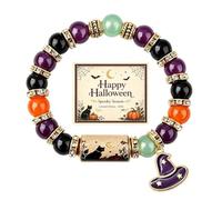 Halloween Bracelets | Elastic Autumn Wristband Costume Jewelry with Card