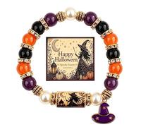 Halloween Bracelets | Elastic Autumn Wristband Costume Jewelry with Card