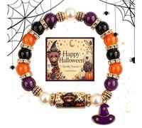Halloween Bracelets | Elastic Autumn Wristband Costume Jewelry with Card