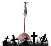 Halloween Broom, Dancing Witch Prop, 39.37 Inches Haunted Decor, Motorized Motion-Activated Design, Spooky Sound Effects, for Indoor Outdoor Fireplace Yard Garden Patio Holiday Home Farmhouse Bedroom