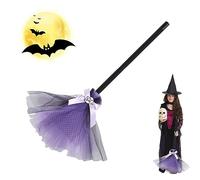Halloween Bruja Escoba de plástico Escoba de Bruja Niños Halloween Bruja Volando Escoba Bruja Escoba Fiesta Decoración, Disfraz de Halloween Haunted House Decoración Masquerade Dress Up Suministros
