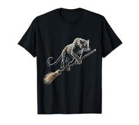 Halloween Bruja Leopardo Retrato Vida Silvestre Animal Halloween Camiseta