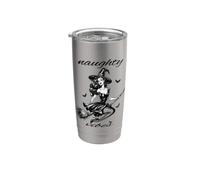 Halloween Bruja voladora traviesa Vibes Vintage Retro Pin Up Vaso térmico de acero inoxidable de doble pared