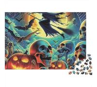 Halloween Bruja Volando Puzzle Mil Piezas para Personas Mayores Polvo Hecho En Europa para Enmarcar Cartón 38x26cm/1000pcs