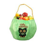 Halloween Bucket, Candy Bucket, Embroidered Bag, Fabric Material Spacious Design Black and Orange Colors, Perfect for Night Outdoor Adventures, Kids, Family, Cosplay, Holiday Photos