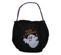 Halloween Bucket, Candy Bucket, Embroidered Bag, Fabric Material Spacious Design Black and Orange Colors, Perfect for Night Outdoor Adventures, Kids, Family, Cosplay, Holiday Photos