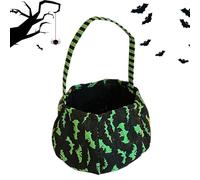 Halloween Bucket, Candy Trick Gold Treat Bag, 6,3 x 5,12 x 1,18 pulgadas Reusable Festival Bucket for Outdoor Night Adventures, Family Cosplay, Holiday Photos and Goodie Collection