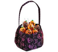 Halloween Bucket, Candy Trick Gold Treat Bag, 6,3 x 5,12 x 1,18 Pulgadas Reusable Festival Bucket for Outdoor Night Adventures, Family Cosplay, Holiday Photos and Goodie Collection