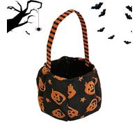 Halloween Bucket, Candy Trick or Treat Bag, 6.3x5.12x1.18 Inches Reusable Festival Bucket for Outdoor Night Adventures, Family Cosplay, Holiday Photos and Goodie Collection