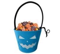 Halloween Bucket, Glow-in-the-Dark Felt Tote Bag, Light-Up Design for Candy Collection, Kids Chocolates, Snacks, Goodies, Party Favors, Halloween Decorations Indoor Outdoor
