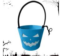 Halloween Bucket, Light Up Goody Buckets to Kids, 9.45x6.3x6.3 Inches Fluorescent Luminous Felt Tote Bags for Chocolates, Treats, Snacks, Trick or Treat Goodies, Party Favors, Halloween Decorations