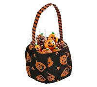 Halloween Bucket, Trick-Or-Treat Candy Bag for Kids, Spooky Festival Container for Night Adventures, Costume Party Family Cosplay Holiday Photo Props and Goodies, 6.3x5.12 Inches