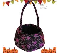 Halloween Bucket, Trick or Treat Candy Container, 6.3x5.12x1.18 inches, Gift Collection Holiday Decoration, Festival Bag for Kids Outdoor Night Adventures, Family Party Photos and Goodie