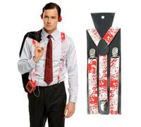 Halloween Buckle-Down Suspender, sangrientas Tirantes elásticos con pinzas extrafuertes, Tirantes con Sangre Manchas para hombre, para Fiesta de Disfraces, Halloween, fiesta temática, carnaval